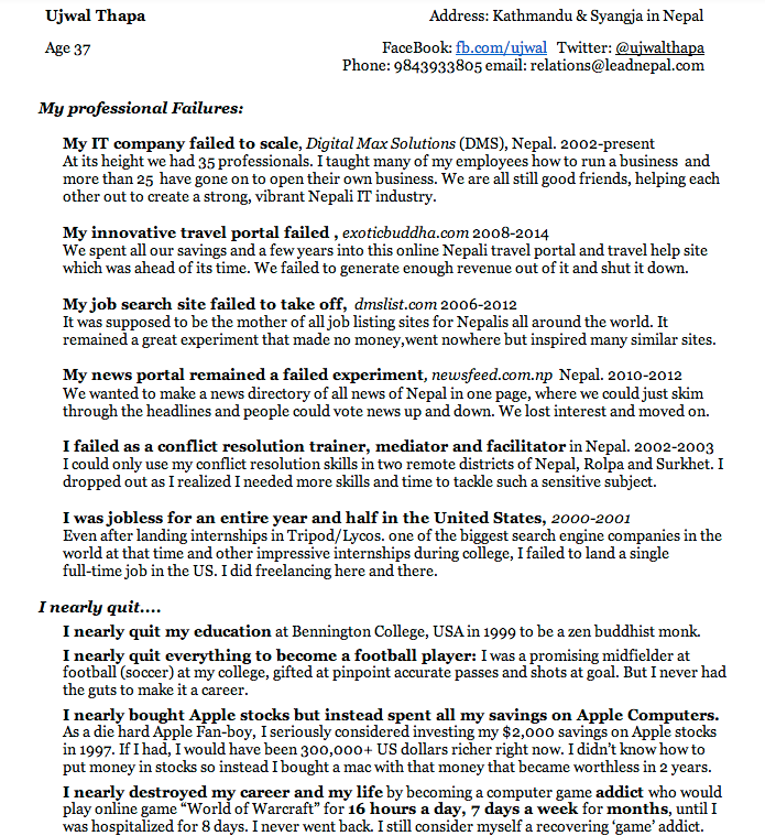 resume of failures 2014